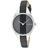 Calvin Klein Rebel Black Grey Dial Black Leather Strap Watch for Women - K8P231C1 Authentic Buy Shop Now