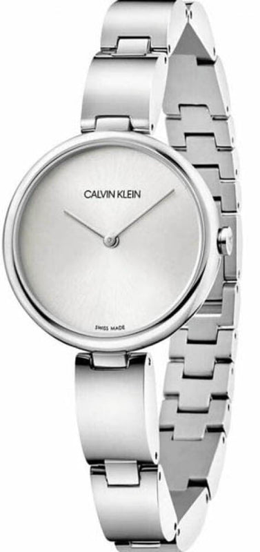 Calvin Klein Wavy Silver Dial Silver Steel Strap Watch for Women - K9U23146 Authentic Buy Shop Now