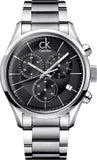 Calvin Klein Masculine Chronograph Black Dial Silver Steel Strap Watch for Men - K2H27104 Authentic Buy Shop Now