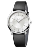 Calvin Klein Minimalist White Dial Black Leather Strap Watch for Men - K3M211C6 Authentic Buy Shop Now