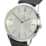 Calvin Klein Minimalist White Dial Black Leather Strap Watch for Men - K3M211C6 Authentic Buy Shop Now