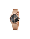 Calvin Klein Minimal Black Dial Rose Gold Mesh Bracelet Watch for Men - K3M22621 Authentic Buy Shop Now
