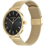 Calvin Klein Minimal Black Dial Rose Gold Mesh Bracelet Watch for Women - K3M2262Y Authentic Buy Shop Now