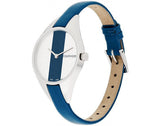 Calvin Klein Rebel Blue Silver Dial Blue Leather Strap Watch for Women - K8P231V6 Authentic Buy Shop Now