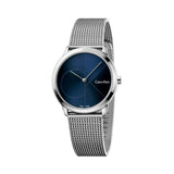 Calvin Klein Minimal Blue Dial Silver Mesh Bracelet Watch for Women - K3M2212N Authentic Buy Shop Now