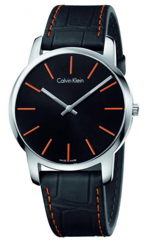 Calvin Klein City Black Dial Black Leather Strap Watch for Men - K2G211C1 Authentic Buy Shop Now