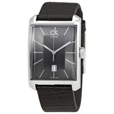 Calvin Klein Window Black Dial Black Leather Strap Watch for Men - K2M21107 Authentic Buy Shop Now