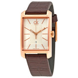 Calvin Klein Window White Dial Brown Leather Strap Watch for Women - K2M23620 Authentic Buy Shop Now