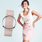 Calvin Klein Glam Transparent Dial Beige Leather Strap Watch for Women - K9423162 Authentic Buy Shop Now