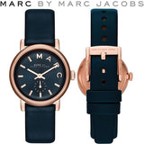 Marc Jacobs Baker Navy Blue Dial Blue Leather Strap Watch for Women - MBM1331 Authentic Buy Shop Now