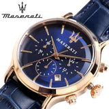 Maserati Epoca Blue Dial Leather Blue Strap Watch For Men - R8871618007 Authentic Buy Shop Now