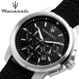 Maserati Successo Chronoraph Black Dial Black Silicon Strap Watch For Men - R8871621014 Authentic Buy Shop Now