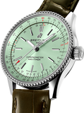 Breitling Navitimer Automatic 35 Green Dial Green Leather Strap Watch for Women - A17395361L1P1 Authentic Buy Shop Now