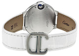 Cartier Ballon Bleu De Cartier Silver Dial White Leather Strap Watch for Women - W6920086 Authentic Buy Shop Now