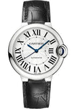 Cartier Ballon Bleu de Cartier Silver Dial Black Leather Strap Watch for Men - WSBB0026 Authentic Buy Shop Now