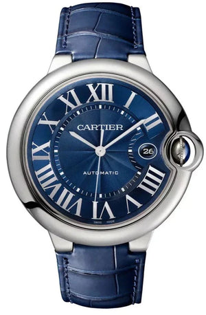 Cartier Ballon Bleu De Cartier Blue Dial Blue Leather Strap Watch for Men - WSBB0027 Authentic Buy Shop Now