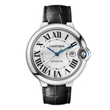 Cartier Ballon Bleu de Cartier Silver Dial Black Leather Strap Watch for Men - WSBB0026 Authentic Buy Shop Now