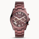 Fossil Perfect Boyfriend Multifunction Maroon Dial Maroon Steel Strap Watch for Women - ES4110 Authentic Buy Shop Now
