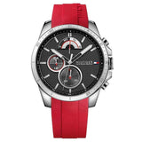 Tommy Hilfiger Decker Quartz Black Dial Red Rubber Strap Watch for Men - 1791351 Authentic Buy Shop Now