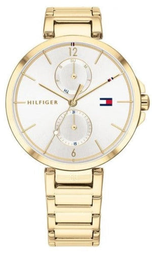 Tommy Hilfiger Angela White Dial Gold Steel Strap Watch for Women - 1782128 Authentic Buy Shop Now