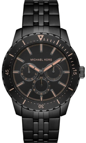 Michael Kors Cunningham Chronograph Black Dial Black Steel Strap Watch For Men - MK7157 Authentic Buy Shop Now