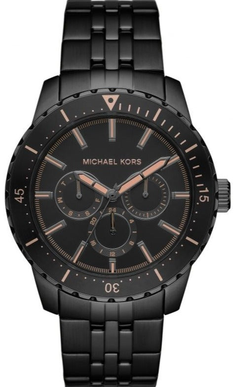 Michael Kors Cunningham Chronograph Black Dial Black Steel Strap Watch For Men - MK7157 Authentic Buy Shop Now