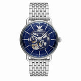 Emporio Armani Aviator Multifunction Blue Dial Silver Mesh Bracelet Watch For Men - AR60024 Authentic Buy Shop Now