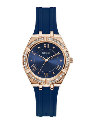 Guess Cosmo Diamonds Blue Blue Dial Blue Silicone Strap Watch for Women - GW0034L4 Authentic Buy Shop Now