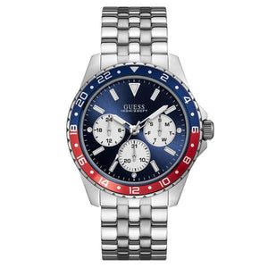 Guess Odyssey Multifunction Blue Dial Silver Steel Strap Watch For Men - W1107G2 Authentic Buy Shop Now