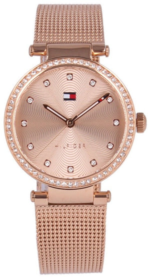 Tommy Hilfiger Lynn Quartz Rose Gold Dial Rose Gold Mesh Bracelet Watch For Women - 1781865 Authentic Buy Shop Now