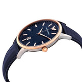 Emporio Armani Renato Analog Blue Dial Blue Leather Strap Watch For Men - AR11188 Authentic Buy Shop Now