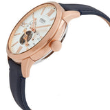 Fossil Townsman Automatic White Dial Navy Blue Leather Strap Watch for Men - ME3171 Authentic Buy Shop Now