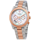 Fossil Perfect Boyfriend Mother of Pearl Dial Two Tone Steel Strap Watch for Women - ES4135 Authentic Buy Shop Now