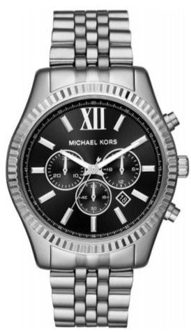 Michael Kors Runway Chronograph Black Dial Silver Steel Strap Watch For Women - MK5708 Authentic Buy Shop Now