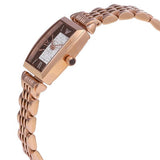 Emporio Armani Gianni T-Bar Analog Crystal Brown Dial Rose Gold Steel Strap Watch For Women - AR11407 Authentic Buy Shop Now