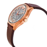 Emporio Armani Meccanico White Skeleton Dial Brown Leather Strap Watch For Men - AR60005 Authentic Buy Shop Now