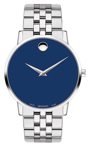 Movado Museum Classic Blue Dial Silver Steel Strap Watch for Men - 0607212 Authentic Buy Shop Now
