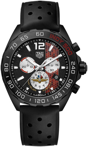 Tag Heuer Formula 1 Indy 500 Limited Edition Chronograph Black Dial Black Rubber Strap Watch for Men - CAZ101AD.FT8024 Authentic Buy Shop Now
