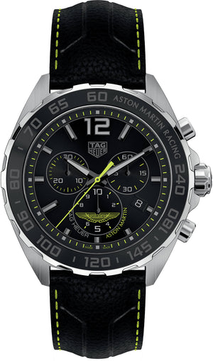Tag Heuer Formula 1 Aston Martin Black Dial Black Leather Strap Watch for Men - CAZ101P.FC8245 Authentic Buy Shop Now