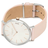 Coach Perry White Dial Pink Leather Strap Watch for Women - 14503128 Authentic Buy Shop Now