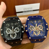 Guess Phoenix Multifunction Black Dial Black Rubber Strap Watch for Men - GW0203G3 Authentic Buy Shop Now
