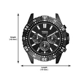 Fossil Garrett Chronograph Black Dial Black Steel Strap Watch for Men - FS5773 Authentic Buy Shop Now