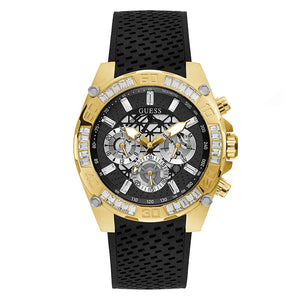 Guess Trophy Multifunction Black Dial Black Rubber Strap Watch for Men - GW0333G2 Authentic Buy Shop Now