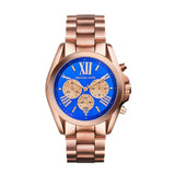 Michael Kors Bradshaw Quartz Blue Dial Rose Gold Steel Strap Watch For Women - MK5951 Authentic Buy Shop Now