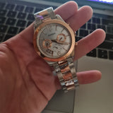 Fossil Perfect Boyfriend Mother of Pearl Dial Two Tone Steel Strap Watch for Women - ES4135 Authentic Buy Shop Now