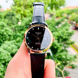 Longines Record Black Dial Black Leather Strap Watch for Men - L2.821.5.57.2 Authentic Buy Shop Now