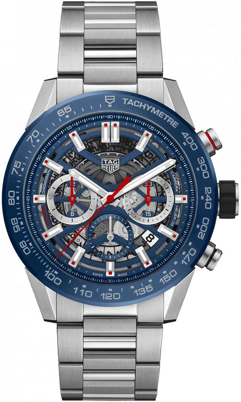Tag Heuer Carrera Chronograph Blue Dial Silver Steel Strap Watch for Men - CBG2A11.BA0654 Authentic Buy Shop Now