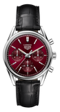 Tag Heuer Carrera Automatic Chronograph Red Dial Black Leather Strap Watch for Men - CBK221G.FC6479 Authentic Buy Shop Now