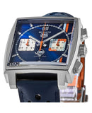 Tag Heuer Monaco Gulf Automatic Chronograph Blue Dial Blue Leather Strap Watch for Men - CBL2115.FC6494 Authentic Buy Shop Now