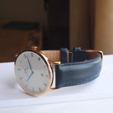 Daniel Wellington Dapper Somerset White Dial Blue Leather Strap Watch For Men - DW00100193 Authentic Buy Shop Now